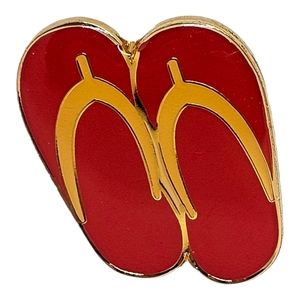 Yellow Red Flip-Flop Sandals Beach Travel Souvenir Lapel‎ Pin